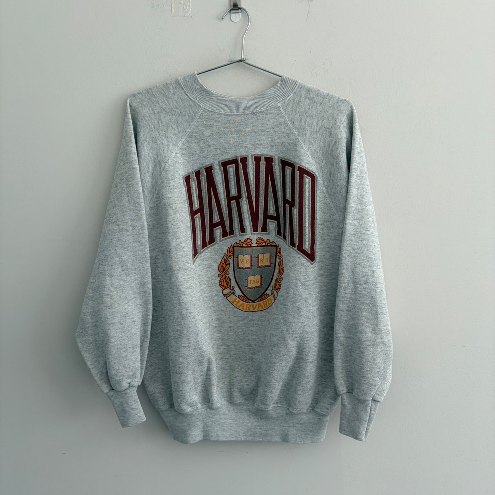 Vintage Ultra Sweats Harvard University Sweatshirt Grey XL Made in USA Raglan
